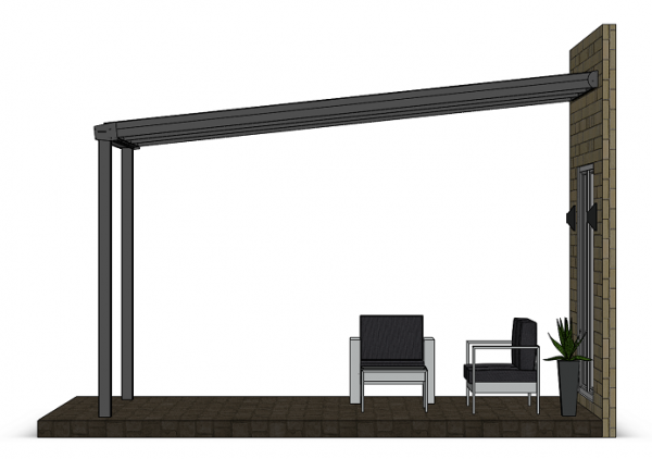 Überdachung mit 16 mm Polycarbonat, 3 x 4,5 m